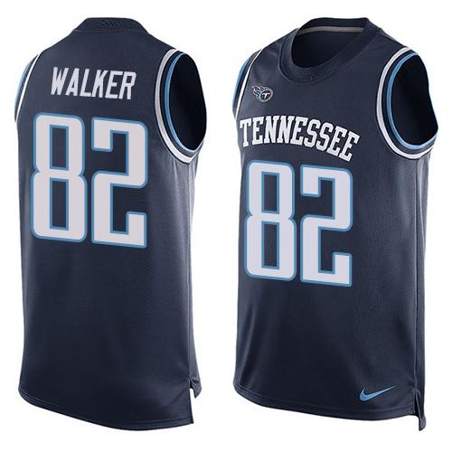 Nike Titans #82 Delanie Walker Navy Blue Alternate Men's Stitched NFL Limited Tank Top Jersey